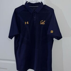Navy Blue 1868 Under Armour Mens Cal California Bears Golf Polo Shirt XL/L Slim